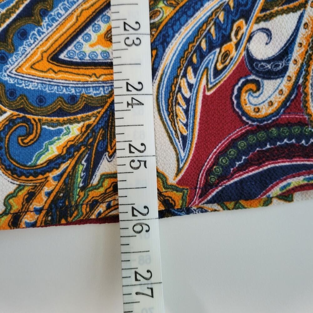 Valerie Stevens Bell Sleeve Paisley Top Medium - Picture 9 of 9